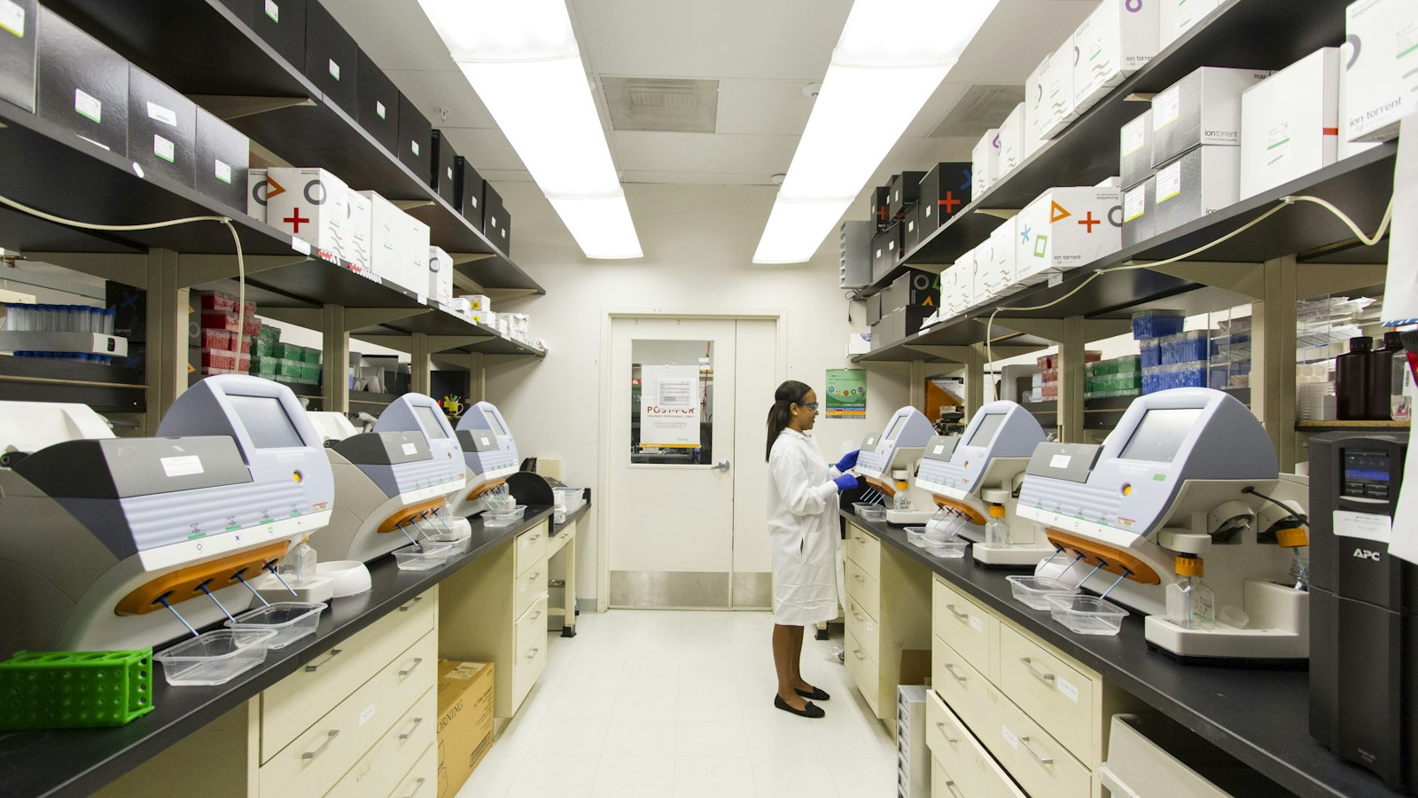 A researcher works in a clinical laboratory